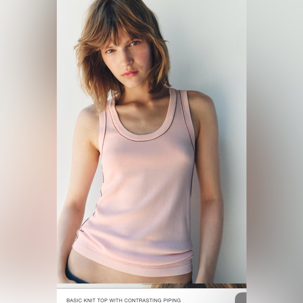 Zara Pink Knit Tank Small